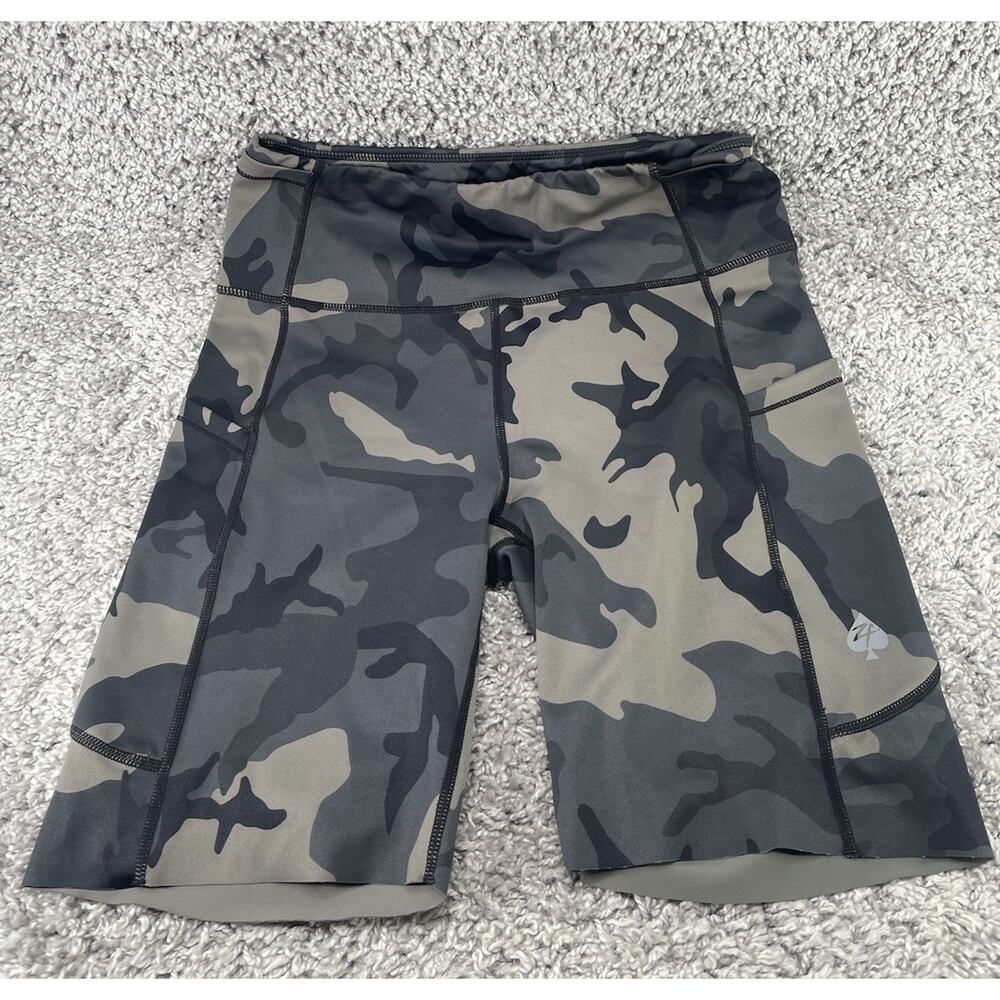 Women’s Zero Fox Trot Shorts Green Camo Running Gym Stretchy Soft Size Large